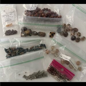 Lot of Brown/Neutral beads - jewelry, crafts
